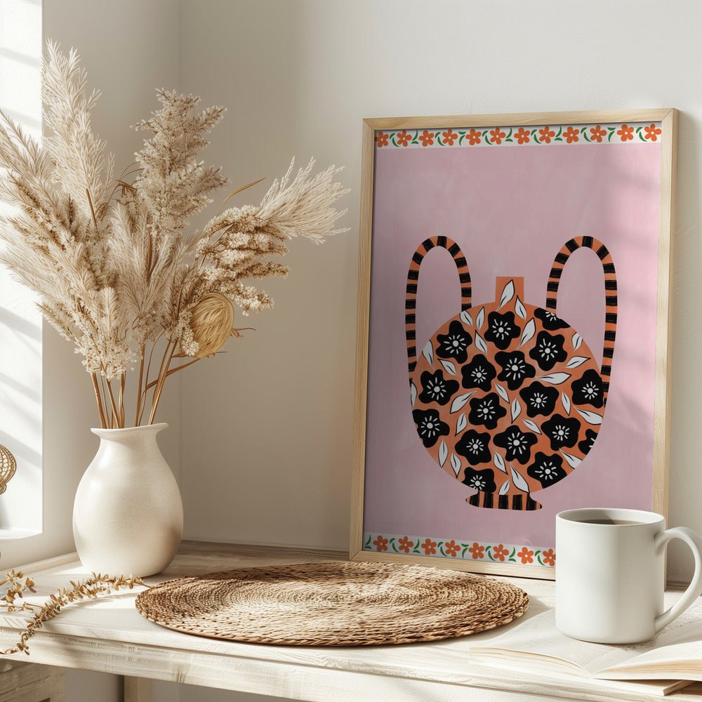 Floral Patterned Jug - Stretched Canvas, Poster or Fine Art Print - I Heart Wall Art - Poster Print, Canvas Print or Framed Art Print