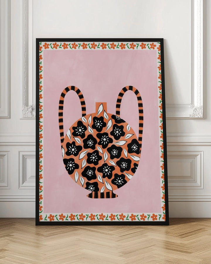 Floral Patterned Jug - Stretched Canvas, Poster or Fine Art Print - I Heart Wall Art - Poster Print, Canvas Print or Framed Art Print