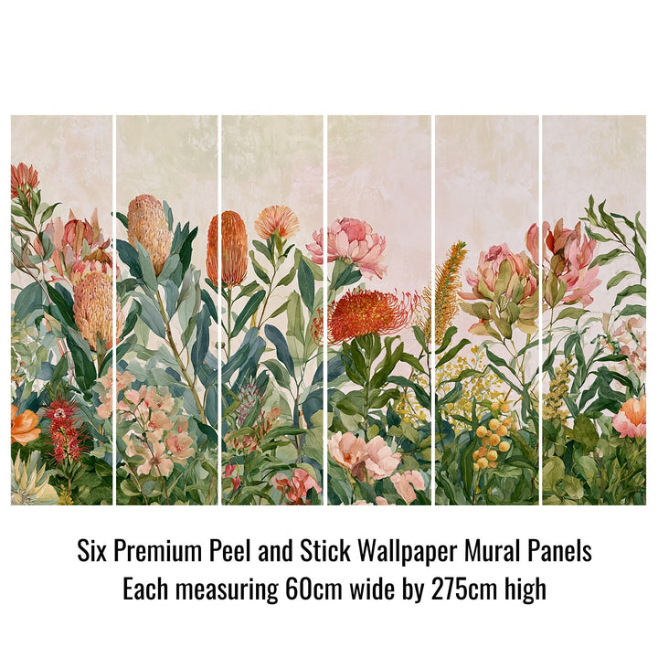 Floral Rhapsody- Peel and Stick Premium Wallpaper Mural