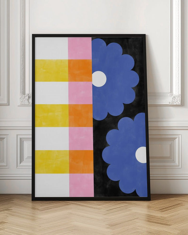 Floral Stripes - Stretched Canvas, Poster or Fine Art Print - I Heart Wall Art - Poster Print, Canvas Print or Framed Art Print