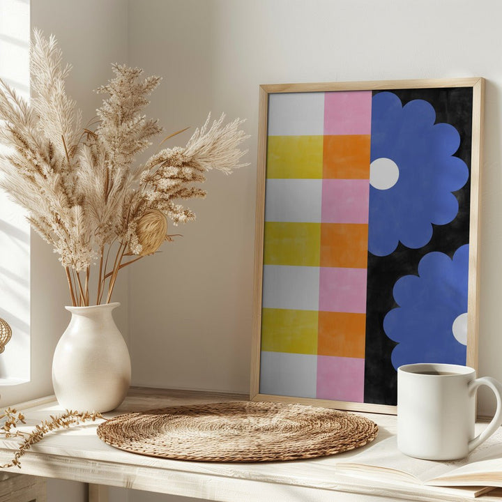 Floral Stripes - Stretched Canvas, Poster or Fine Art Print - I Heart Wall Art - Poster Print, Canvas Print or Framed Art Print