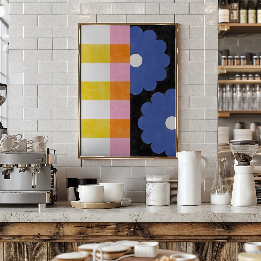 Floral Stripes - Stretched Canvas, Poster or Fine Art Print - I Heart Wall Art - Poster Print, Canvas Print or Framed Art Print