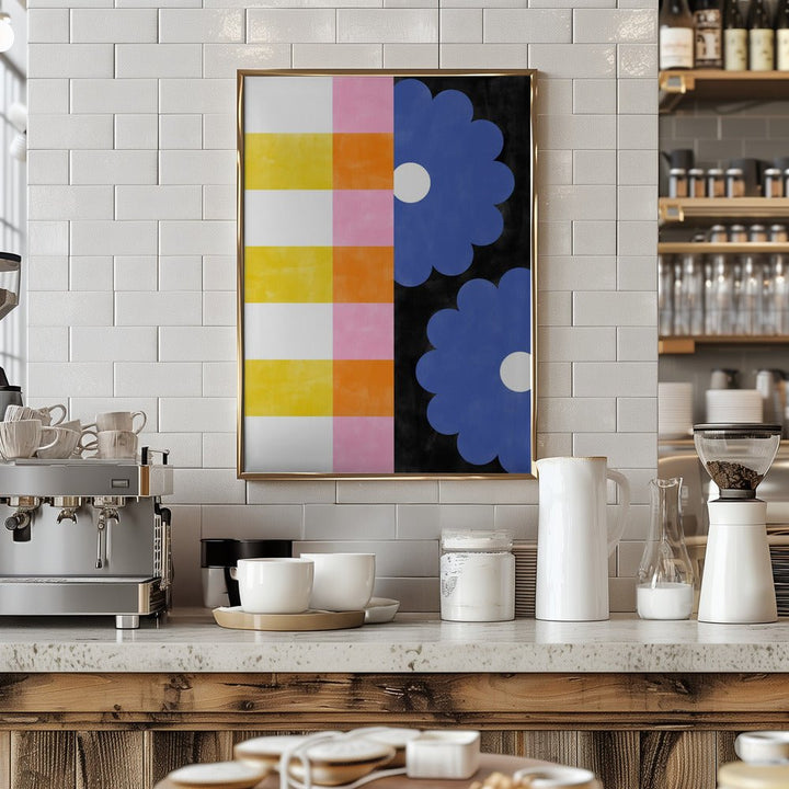Floral Stripes - Stretched Canvas, Poster or Fine Art Print - I Heart Wall Art - Poster Print, Canvas Print or Framed Art Print