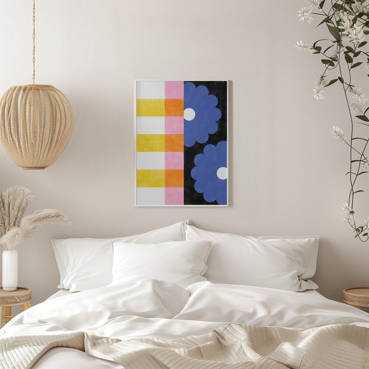 Floral Stripes - Stretched Canvas, Poster or Fine Art Print - I Heart Wall Art - Poster Print, Canvas Print or Framed Art Print