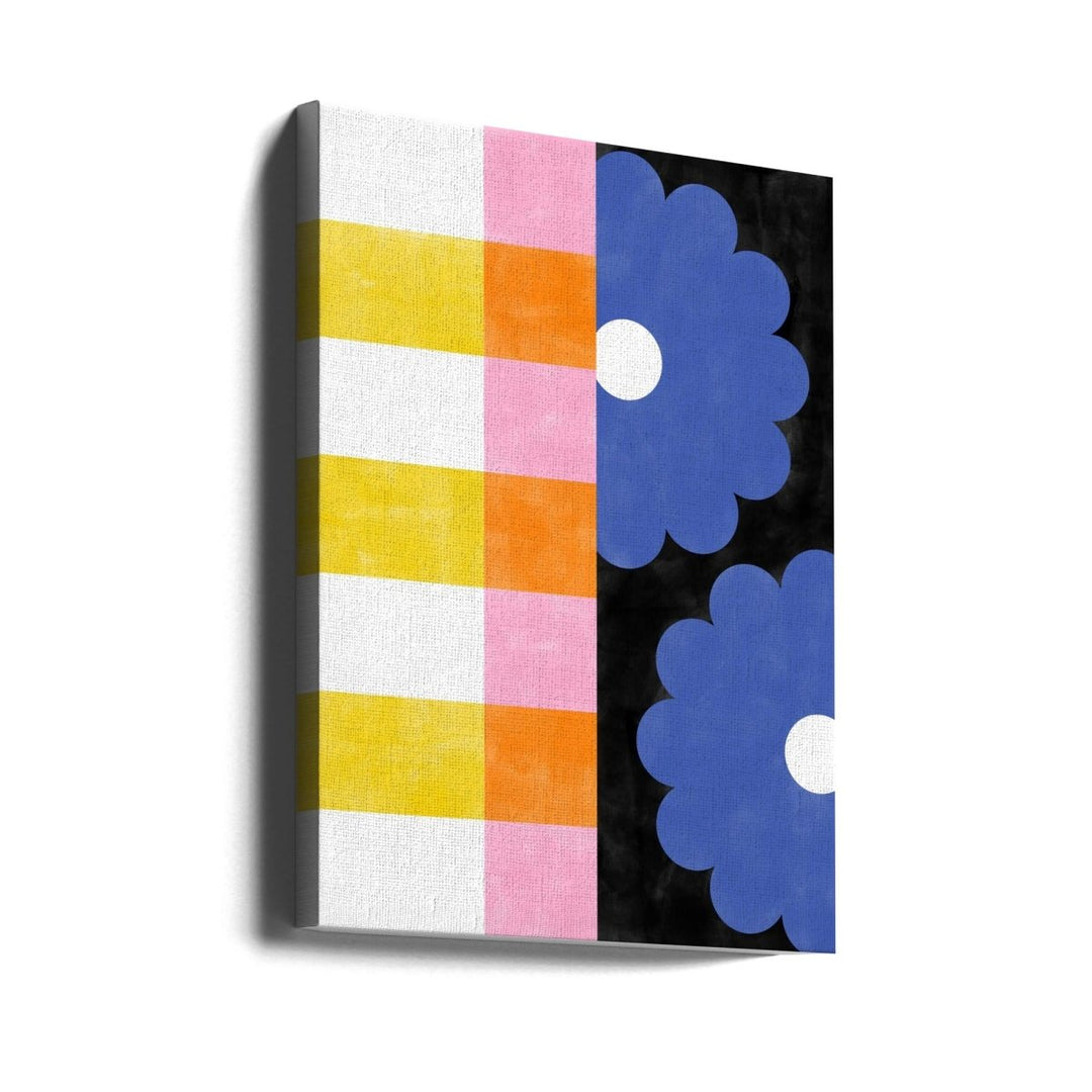 Floral Stripes - Stretched Canvas, Poster or Fine Art Print - I Heart Wall Art - Poster Print, Canvas Print or Framed Art Print
