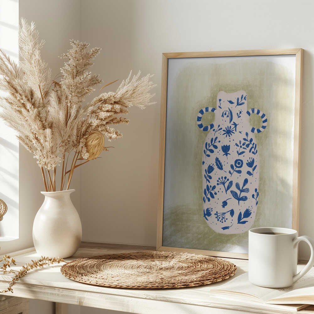 FLORAL VASE - Stretched Canvas, Poster or Fine Art Print - I Heart Wall Art - Poster Print, Canvas Print or Framed Art Print