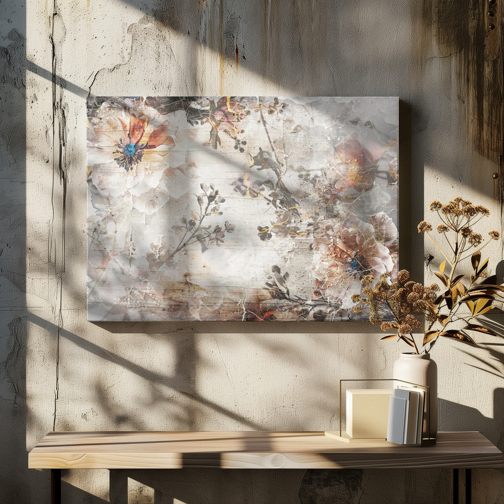 Floral Vintage Art Illustration 04 - Stretched Canvas, Poster or Fine Art Print I Heart Wall Art