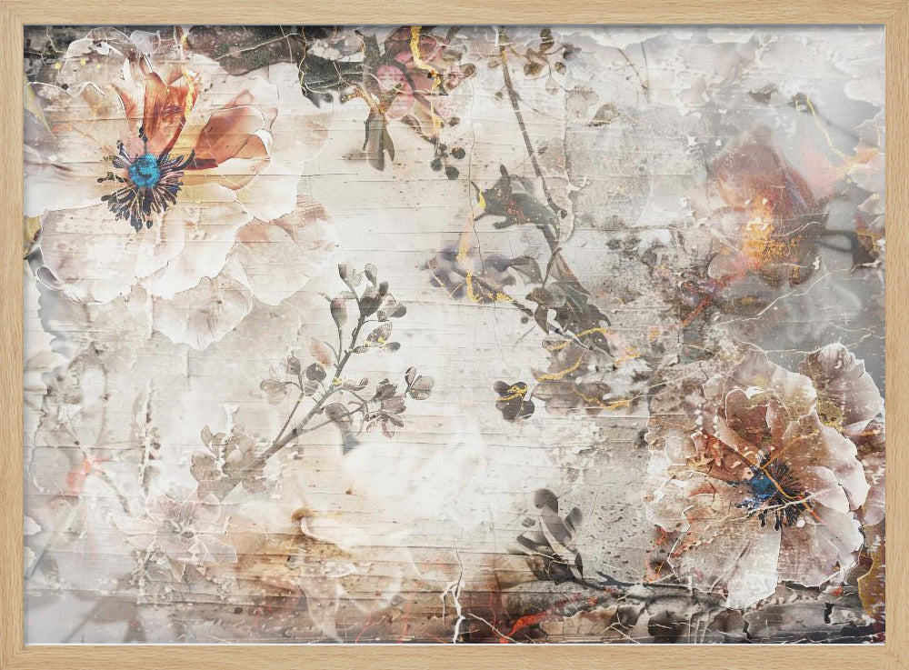 Floral Vintage Art Illustration 04 - Stretched Canvas, Poster or Fine Art Print I Heart Wall Art