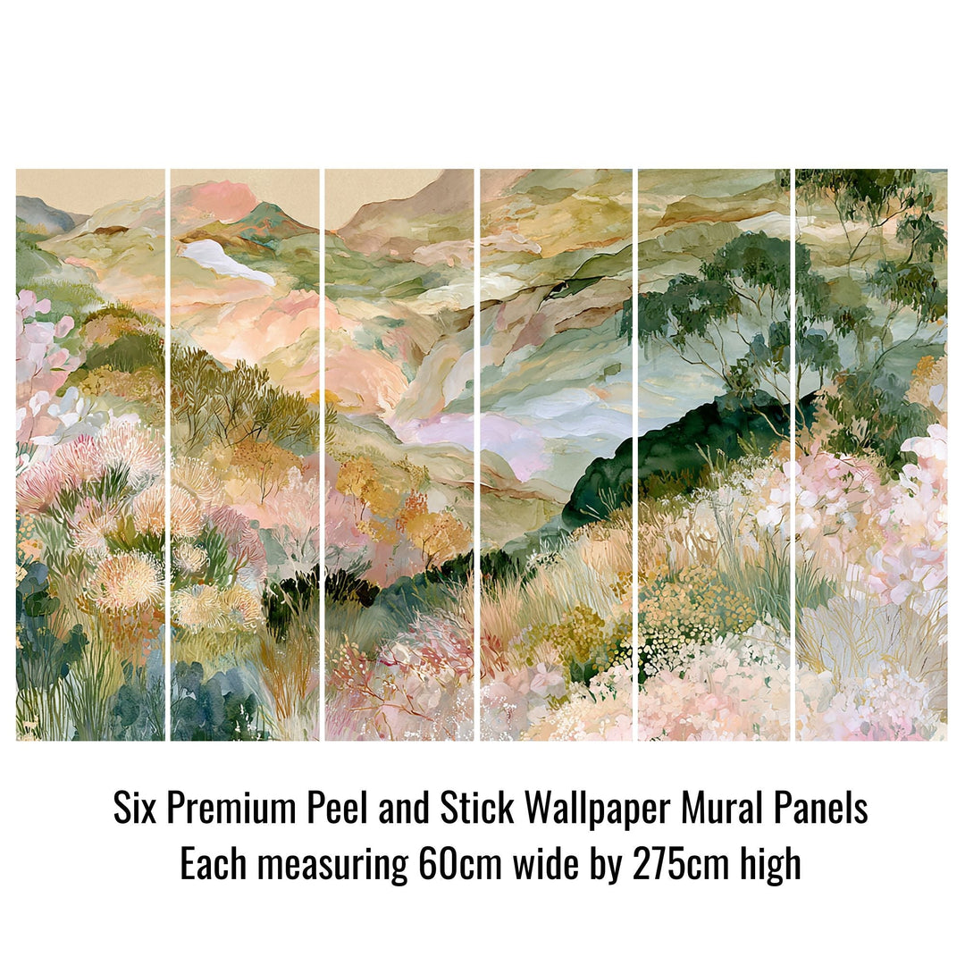 Floral Wanderlust- Peel and Stick Premium Wallpaper Mural