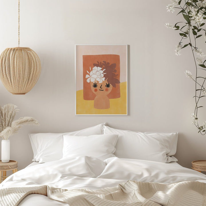 Floral Whimsy Face - Stretched Canvas, Poster or Fine Art Print - I Heart Wall Art - Poster Print, Canvas Print or Framed Art Print