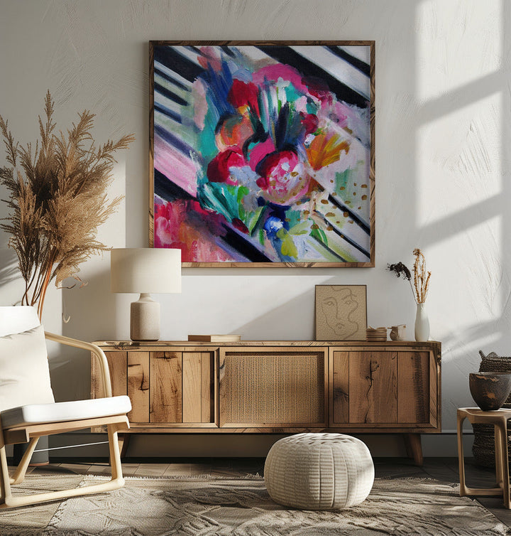 Floralabstractii - Square Stretched Canvas, Poster or Fine Art Print I Heart Wall Art