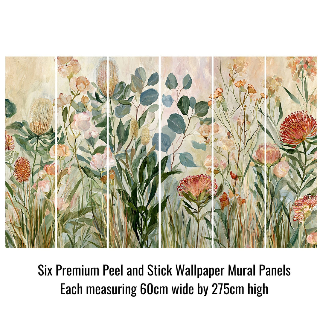 Flora’s Embrace- Floral Peel and Stick Premium Wallpaper Mural