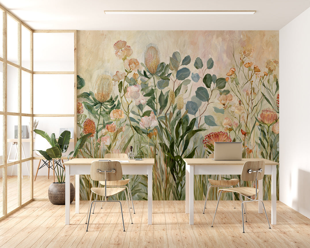 Flora’s Embrace- Floral Peel and Stick Premium Wallpaper Mural
