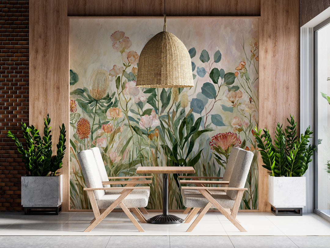 Flora’s Embrace- Floral Peel and Stick Premium Wallpaper Mural