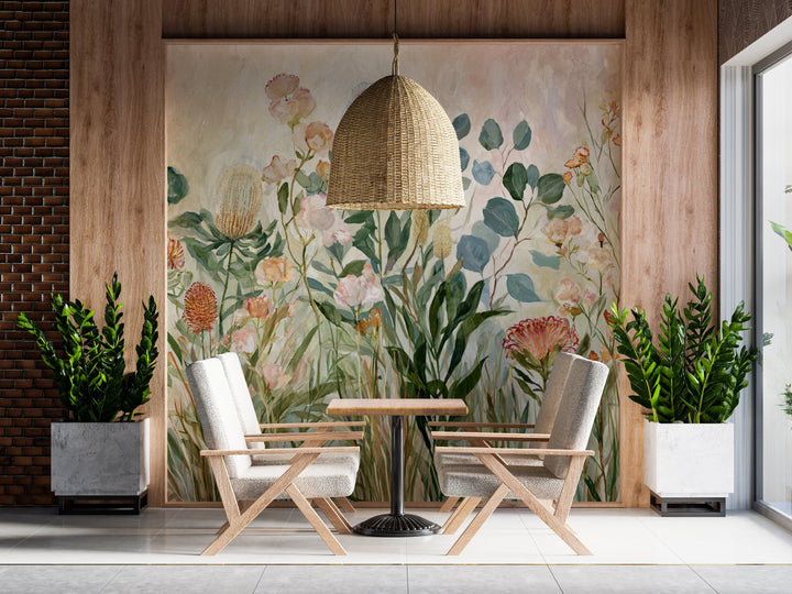 Flora’s Embrace- Floral Peel and Stick Premium Wallpaper Mural