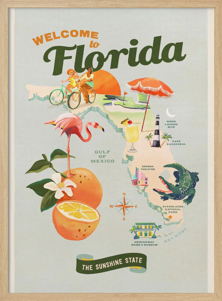 Florida - Stretched Canvas, Poster or Fine Art Print I Heart Wall Art