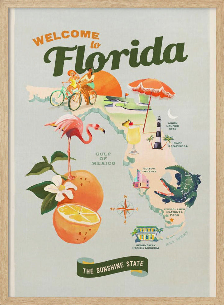 Florida - Stretched Canvas, Poster or Fine Art Print I Heart Wall Art
