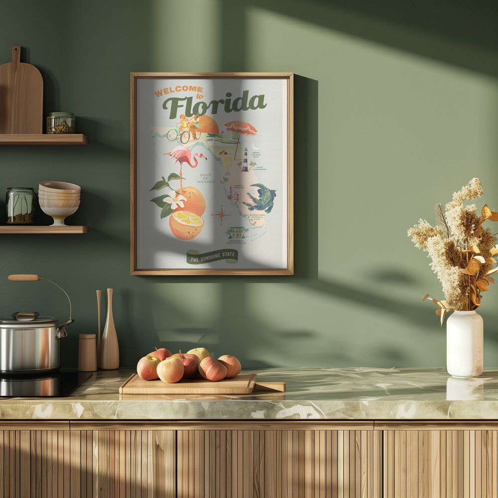 Florida - Stretched Canvas, Poster or Fine Art Print I Heart Wall Art
