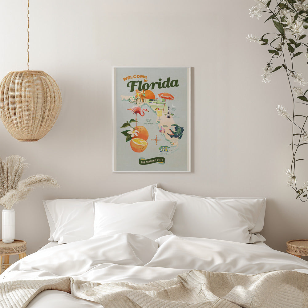 Florida - Stretched Canvas, Poster or Fine Art Print I Heart Wall Art