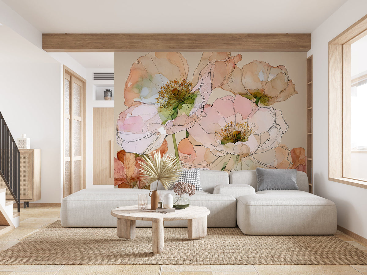 Flourish - Floral Peel and Stick Premium Wallpaper Mural