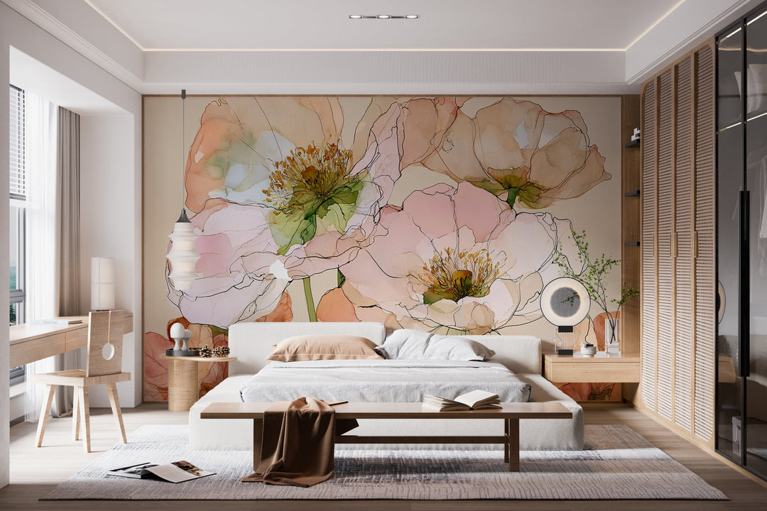 Flourish - Floral Peel and Stick Premium Wallpaper Mural