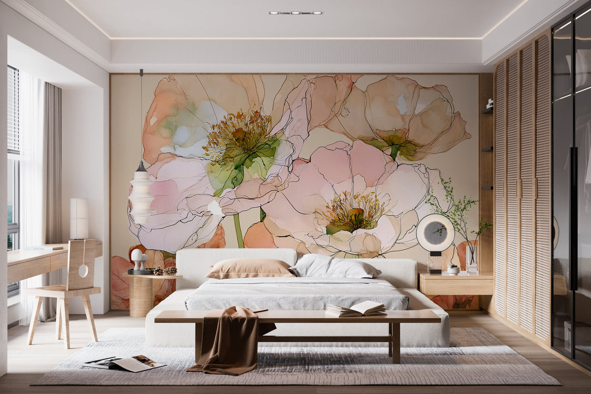 Flourish - Floral Peel and Stick Premium Wallpaper Mural