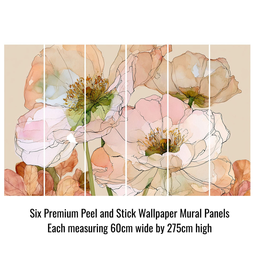 Flourish - Floral Peel and Stick Premium Wallpaper Mural