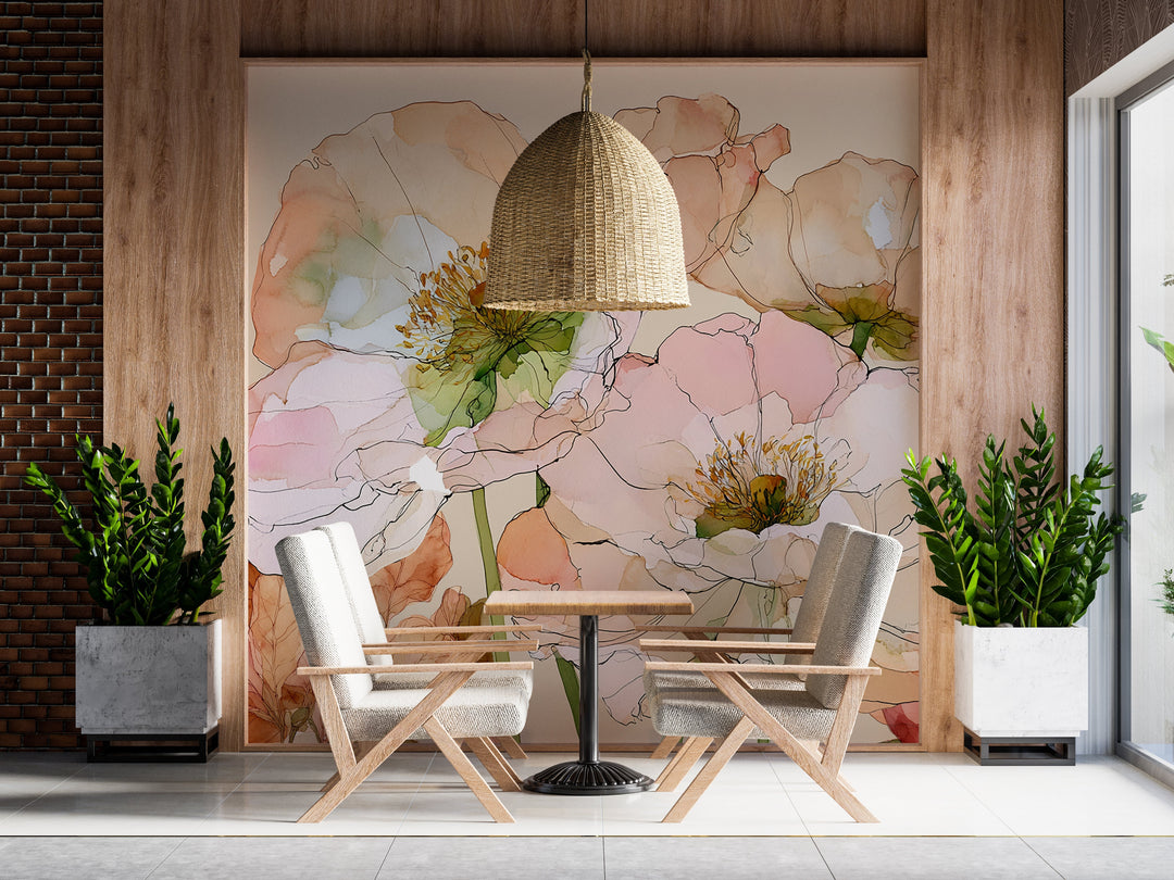 Flourish - Floral Peel and Stick Premium Wallpaper Mural