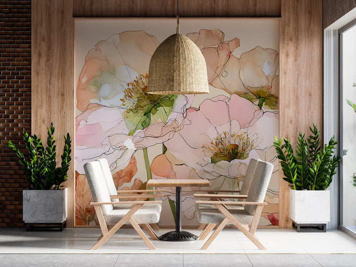 Flourish - Floral Peel and Stick Premium Wallpaper Mural
