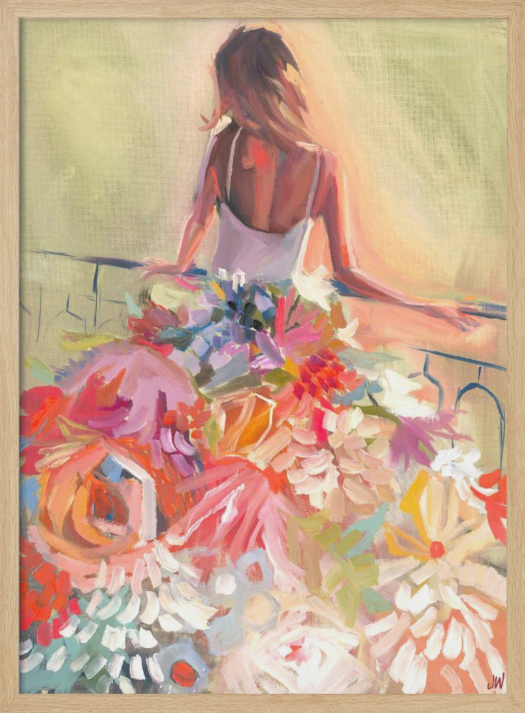 n*n様 framed flower dress Flower Dress by &n - Stretched Canvas or Fine Art Print – I
