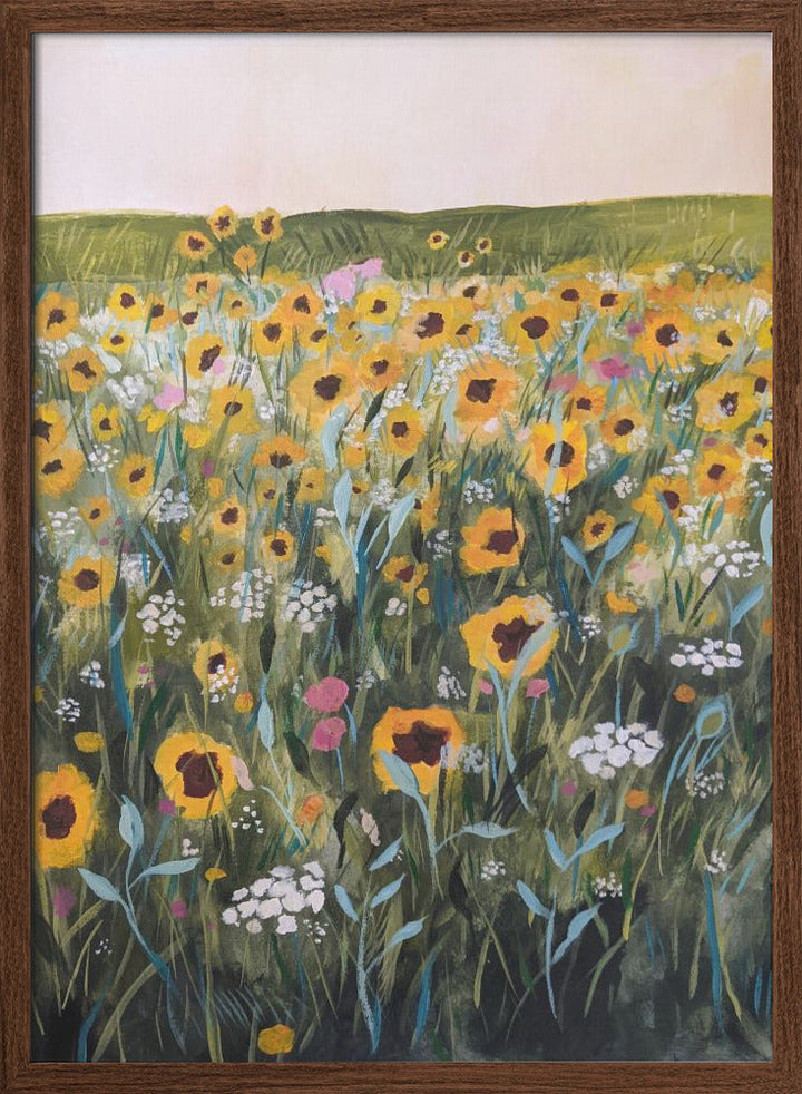 Flower Field - Stretched Canvas, Poster or Fine Art Print I Heart Wall Art