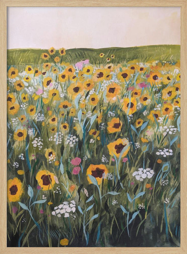Flower Field - Stretched Canvas, Poster or Fine Art Print I Heart Wall Art