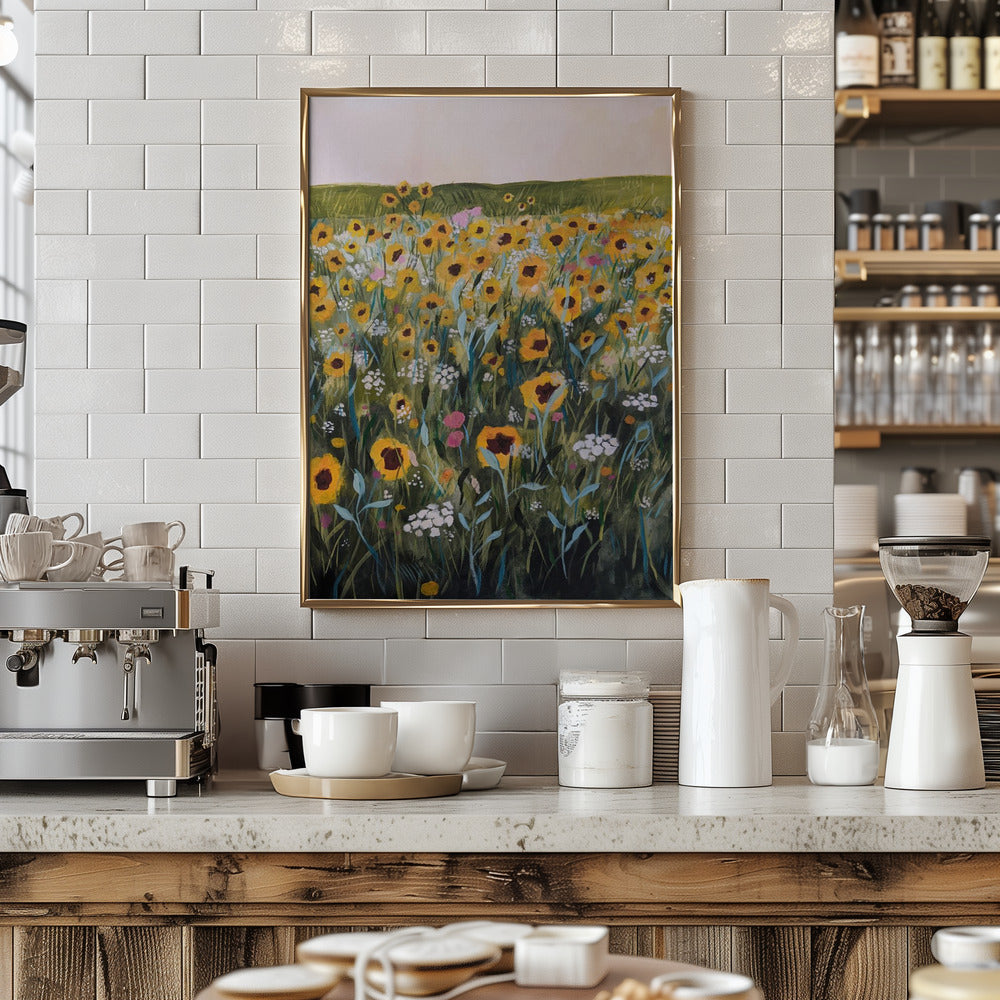 Flower Field - Stretched Canvas, Poster or Fine Art Print I Heart Wall Art