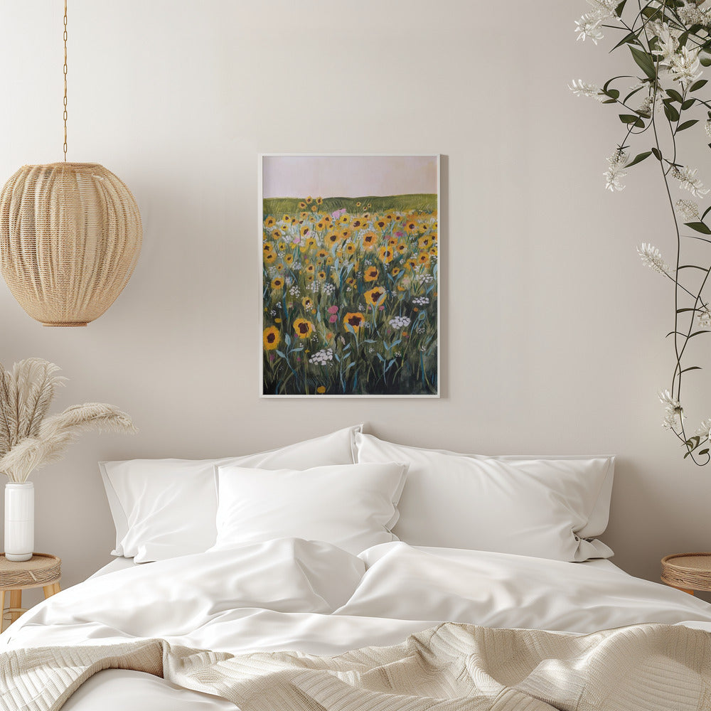 Flower Field - Stretched Canvas, Poster or Fine Art Print I Heart Wall Art