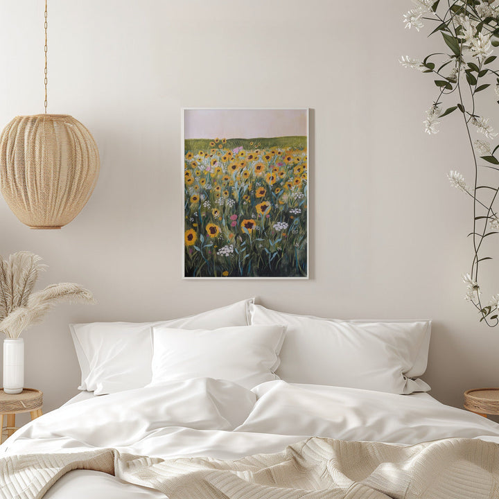 Flower Field - Stretched Canvas, Poster or Fine Art Print I Heart Wall Art