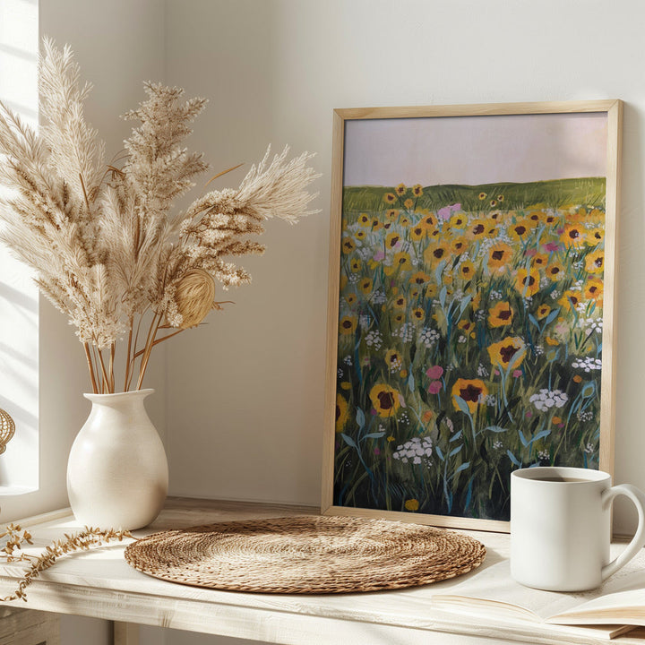 Flower Field - Stretched Canvas, Poster or Fine Art Print I Heart Wall Art