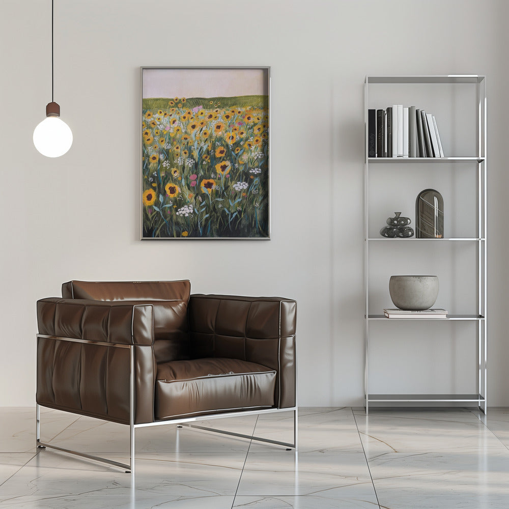 Flower Field - Stretched Canvas, Poster or Fine Art Print I Heart Wall Art