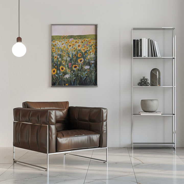 Flower Field - Stretched Canvas, Poster or Fine Art Print I Heart Wall Art