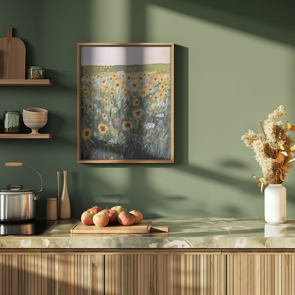 Flower Field - Stretched Canvas, Poster or Fine Art Print I Heart Wall Art