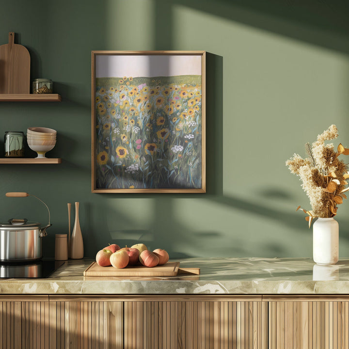 Flower Field - Stretched Canvas, Poster or Fine Art Print I Heart Wall Art