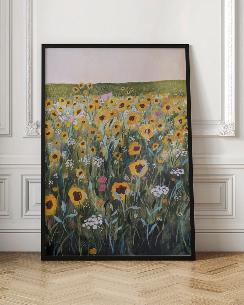 Flower Field - Stretched Canvas, Poster or Fine Art Print I Heart Wall Art