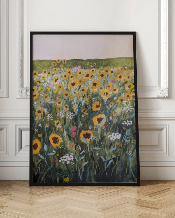 Flower Field - Stretched Canvas, Poster or Fine Art Print I Heart Wall Art