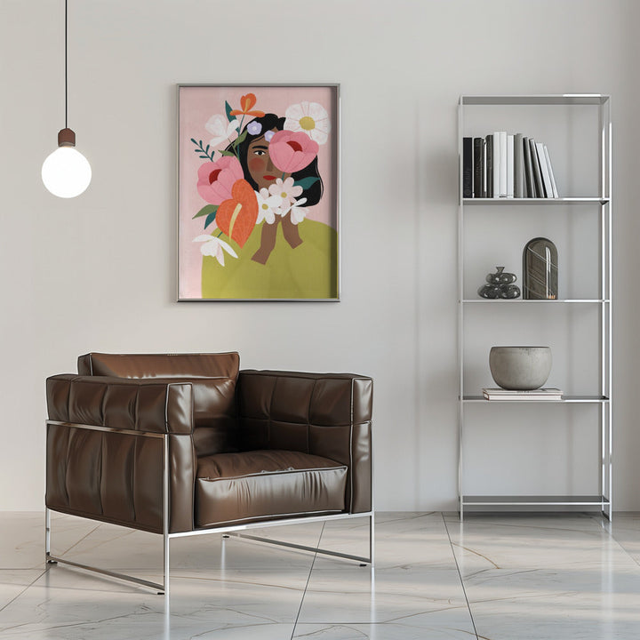 Flower Lady - Stretched Canvas, Poster or Fine Art Print I Heart Wall Art