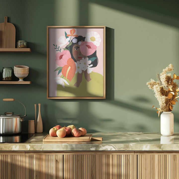 Flower Lady - Stretched Canvas, Poster or Fine Art Print I Heart Wall Art
