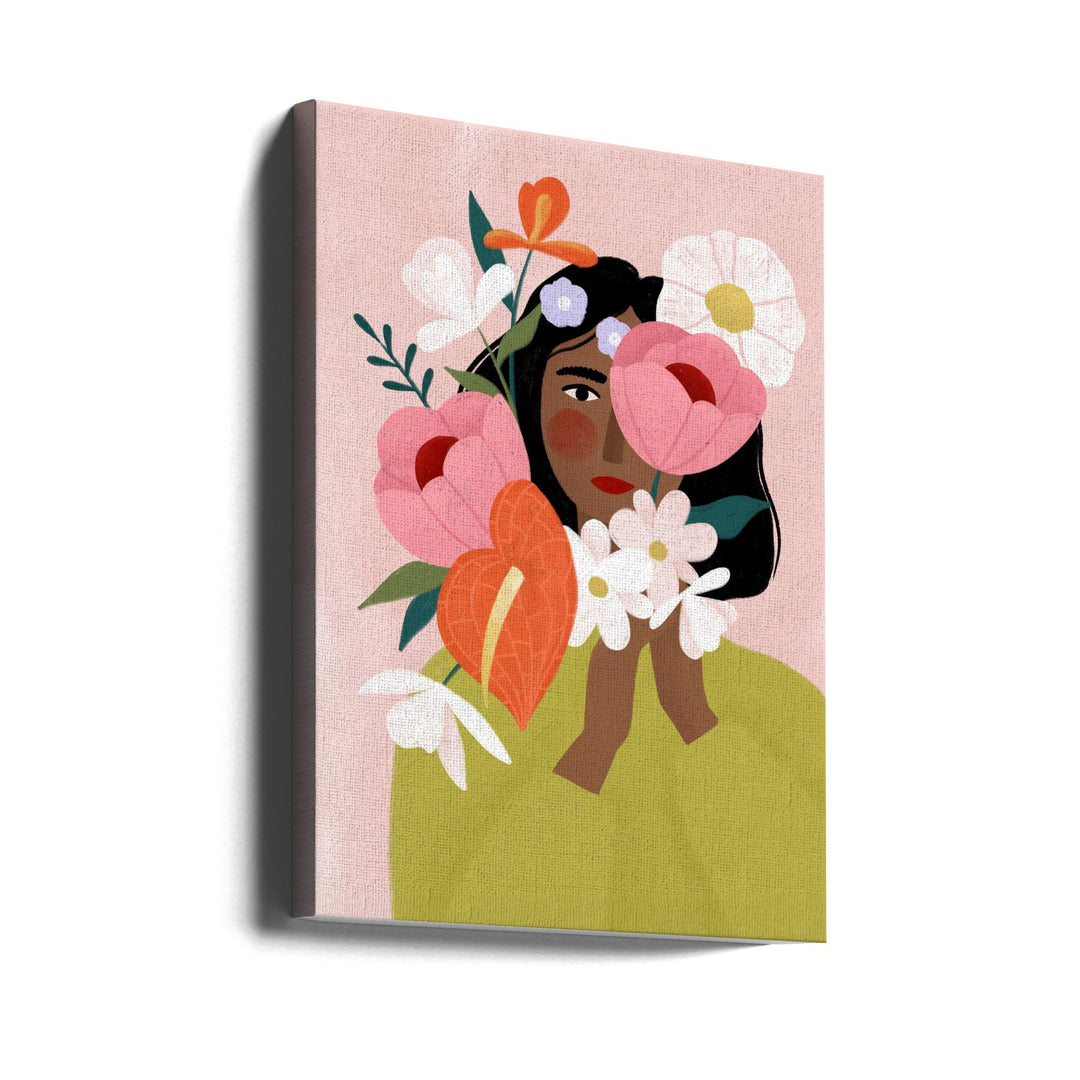 Flower Lady - Stretched Canvas, Poster or Fine Art Print I Heart Wall Art