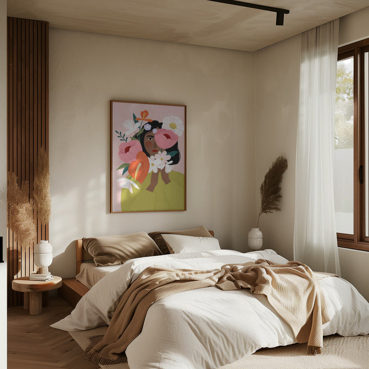 Flower Lady - Stretched Canvas, Poster or Fine Art Print I Heart Wall Art