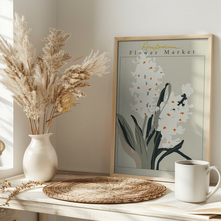 Flower Market Amsterdam Hyacinth - Stretched Canvas, Poster or Fine Art Print I Heart Wall Art