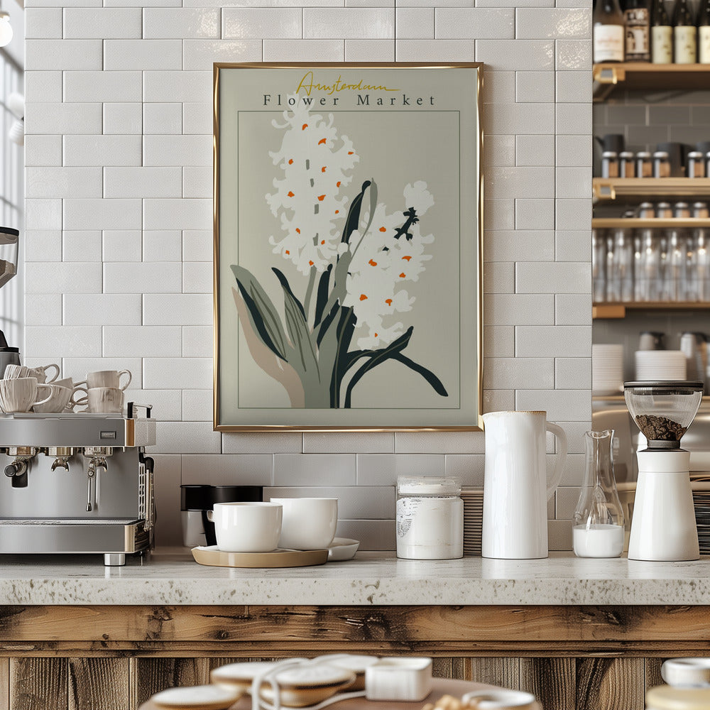 Flower Market Amsterdam Hyacinth - Stretched Canvas, Poster or Fine Art Print I Heart Wall Art
