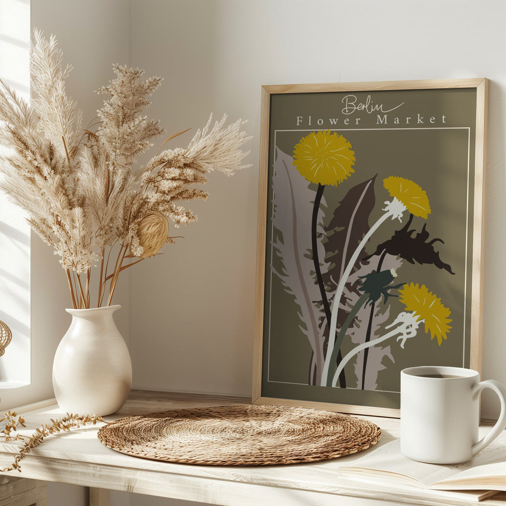 Flower Market Berlin Dandelion - Stretched Canvas, Poster or Fine Art Print I Heart Wall Art
