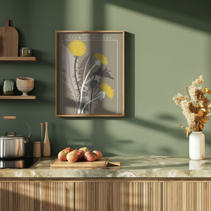 Flower Market Berlin Dandelion - Stretched Canvas, Poster or Fine Art Print I Heart Wall Art